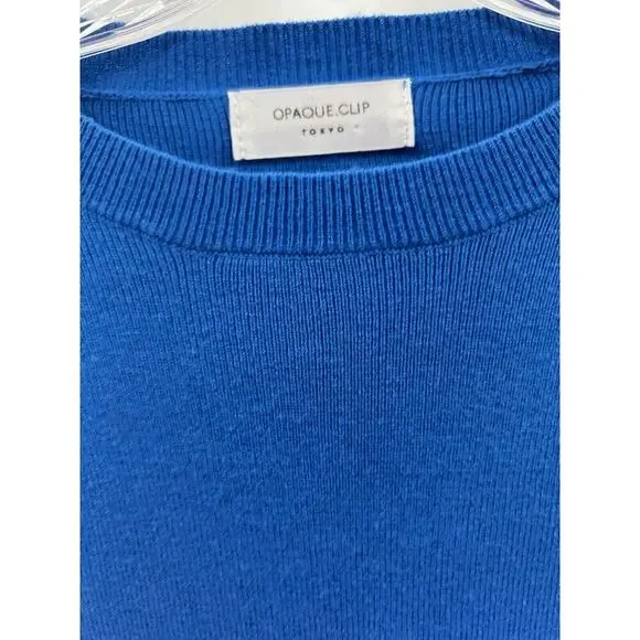 Opaque Clip Tokyo Women’s Long Sleeve Blue Wool Blend Sweater Size Medium (38) - Picture 3 of 8